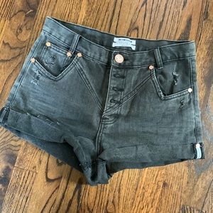 One teaspoon, black cutoffs with button fly.